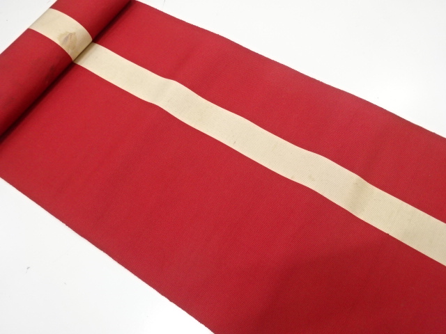 JAPANESE KIMONO / ANTIQUE BOLT FOR HASSUN OBI / SILK / CHIKUZEN HAKATA / WOVEN STRIPE